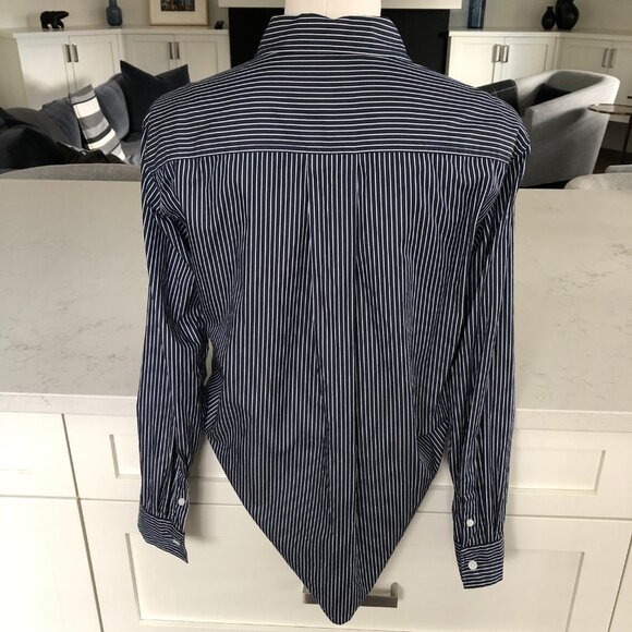 Mavi Jeans Co. Casual Lg Slv Button Down Cotton Striped Shirt Navy Wht Sz S NWOT - Picture 7 of 11
